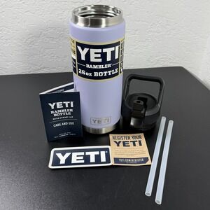 YETI RAMBLER 26 oz Flip & Sip Cosmic Lilac Brand New With Straws Retired